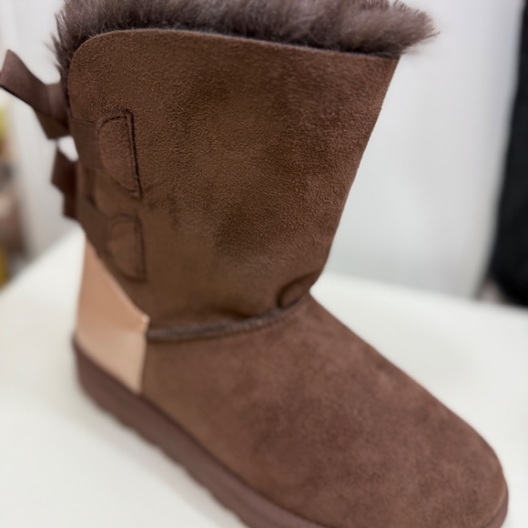 Women BOOTS WITH BOW fur line 2060 brown - Picture 6 of 6